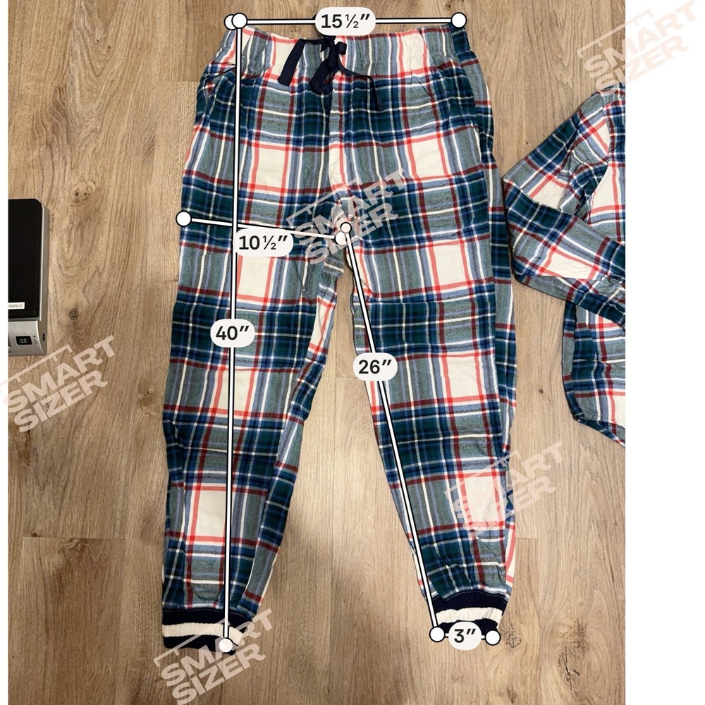 Aerie Plaid Flannel Pajama Jogger Set - Navy and Red - Picture 4 of 8